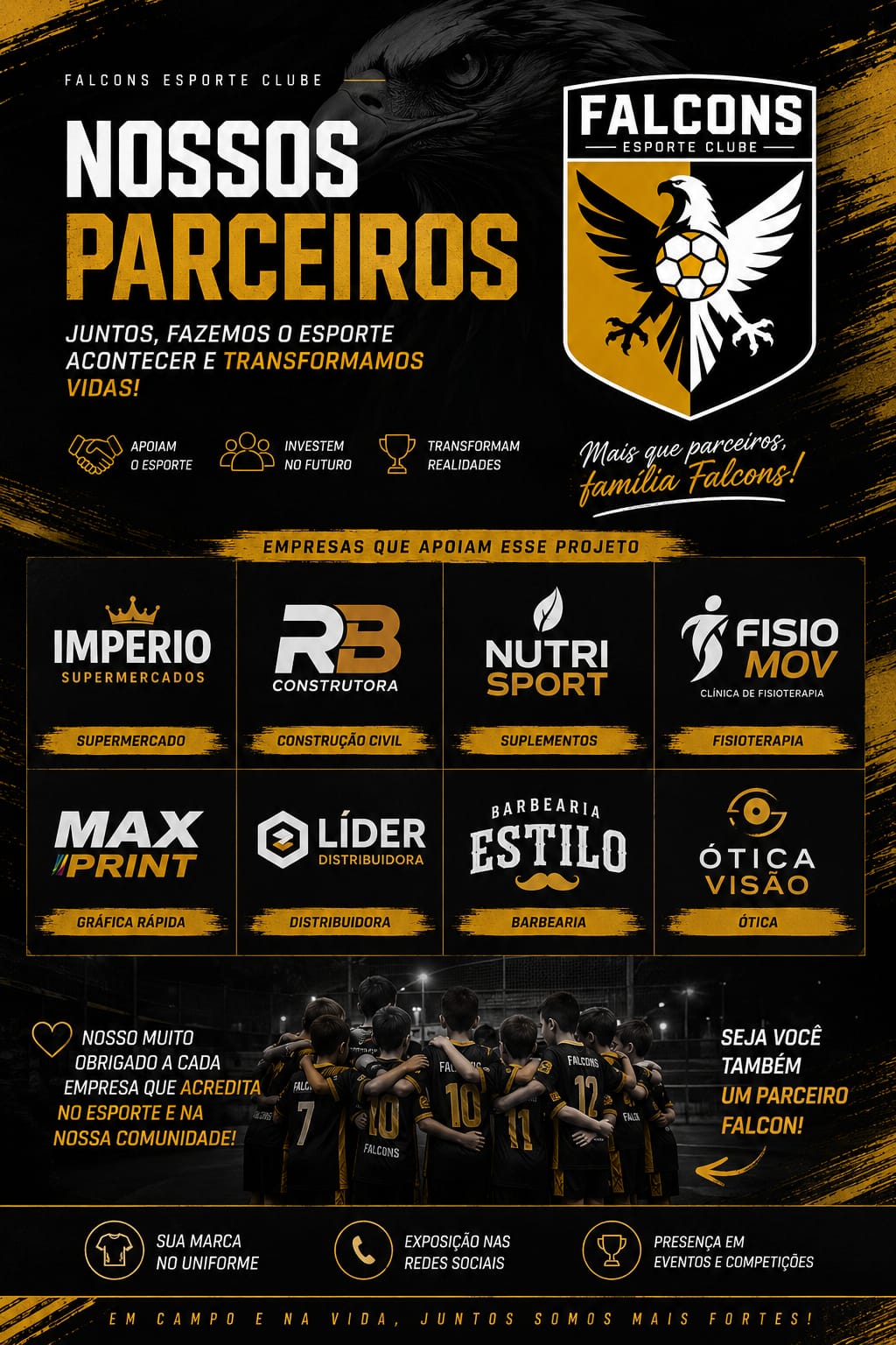 Empresas parceiras do Falcons Esporte Clube